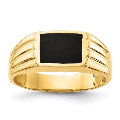 14k yellow gold black onyx ring or135