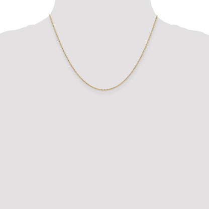 14K Yellow Gold 18 inch 1.2mm Diamond-cut Beaded with Lobter Clasp Pendant Chain Necklace