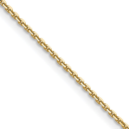 14K Yellow Gold 1.2mm D/C Cable Chain Necklace