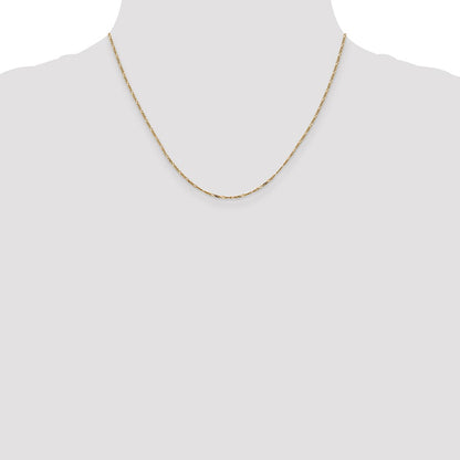 14K Yellow Gold 18 inch 1.25mm Flat Figaro with Spring Pendant Ring Pendant Chain Necklace