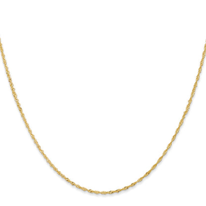 14K Yellow Gold 18 inch 1.10mm Singapore with Spring Ring Clasp Chain Necklace