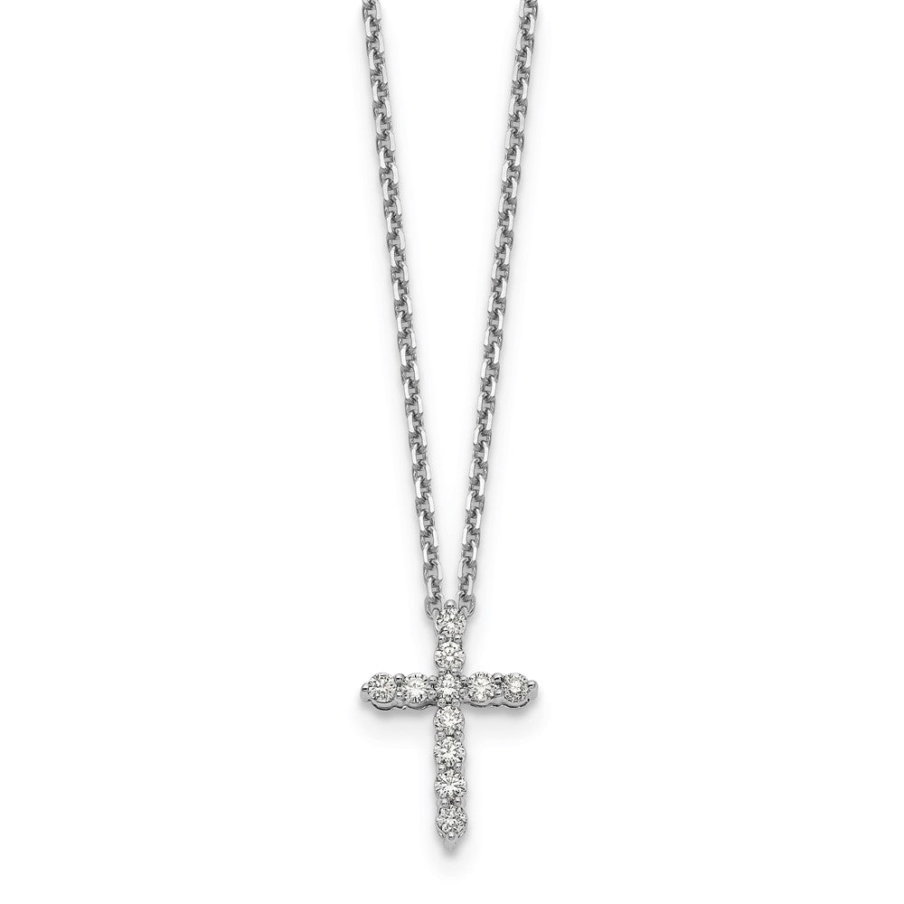 14k white goldtrue origin lab grown real diamond vs si d e f cross pendant necklace pm1000 033 wld