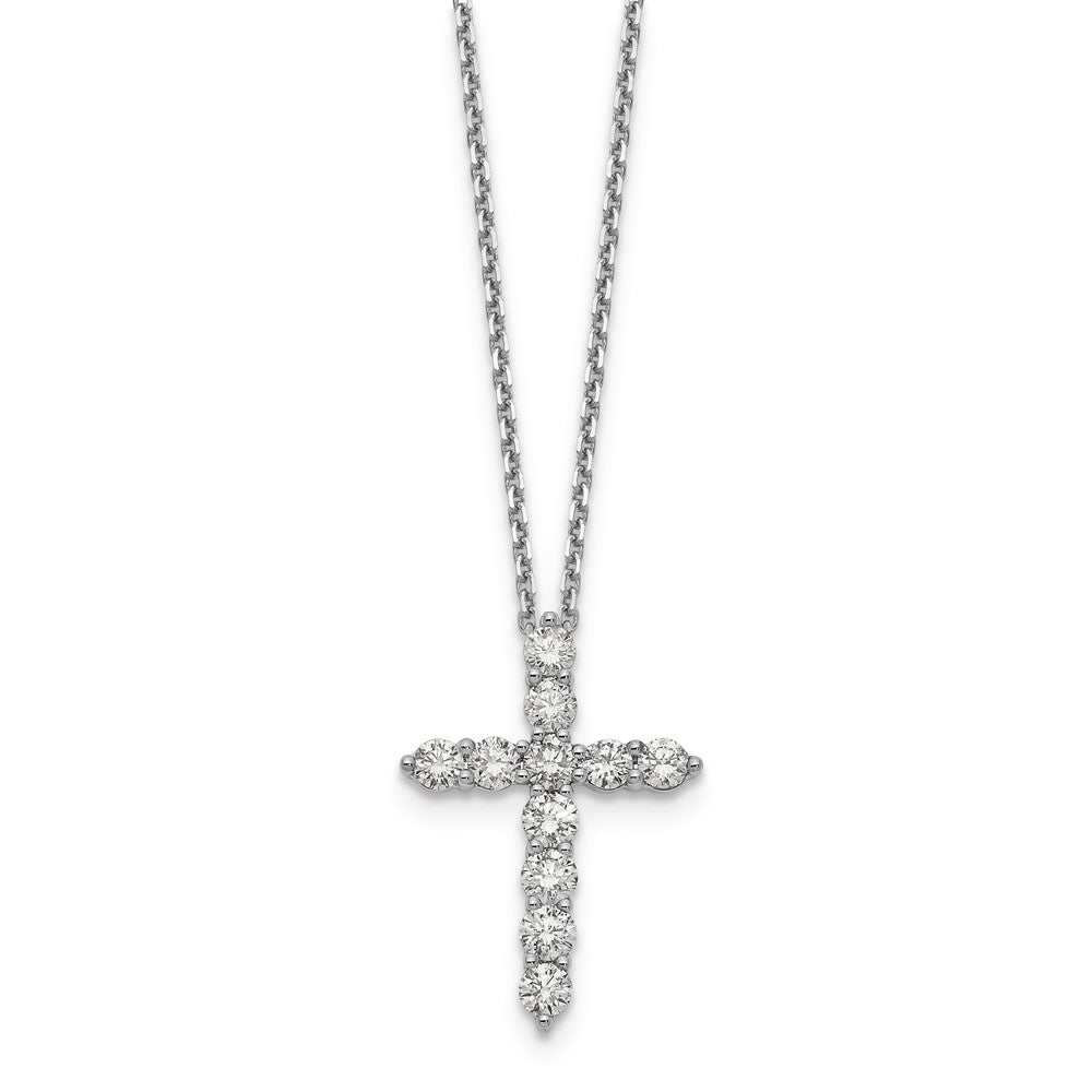 14k white goldtrue origin lab grown real diamond vs si d e f cross pendant necklace pm1000 150 wld