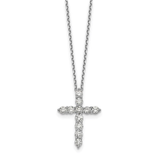14k white goldtrue origin lab grown real diamond vs si d e f cross pendant necklace pm1000 150 wld