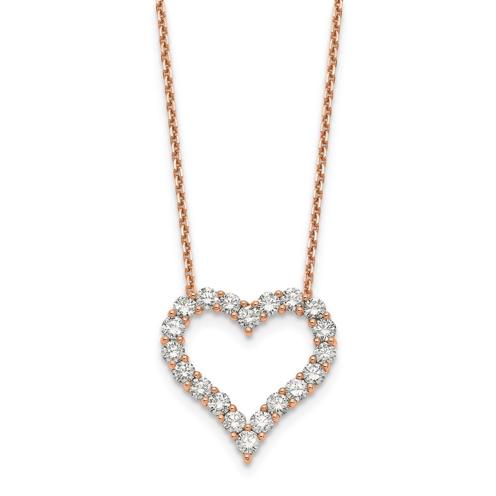 14k rose gold true origin lab grown real diamond vs si d e f heart pendant necklace pm1001 200 rld