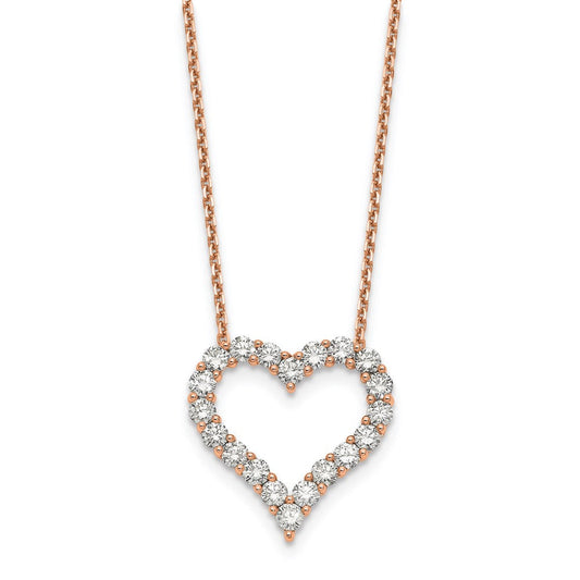 14k rose gold true origin lab grown real diamond vs si d e f heart pendant necklace pm1001 200 rld