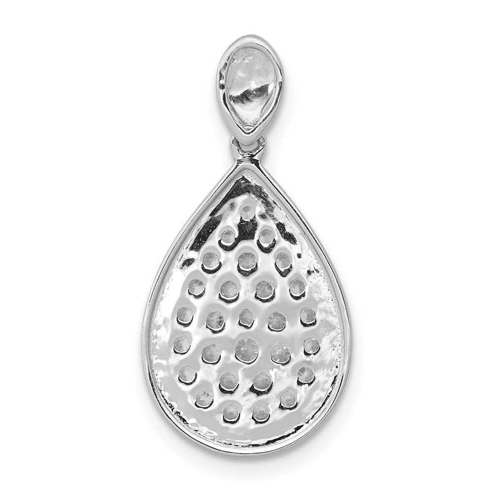 Solid 14k White Gold 1/2ct. Simulated CZ Fancy Teardrop Pendant