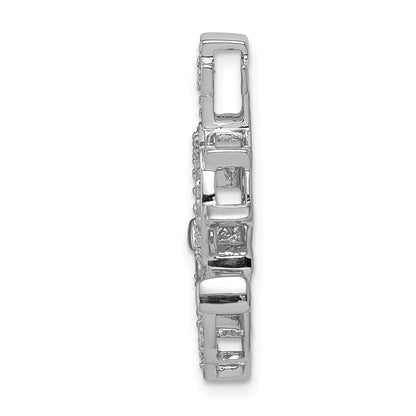 14k white gold real diamond mariners anchor chain slide pm4055 025 wa