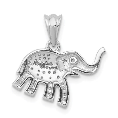 14k white gold real diamond elephant pendant pm4123 017 wa