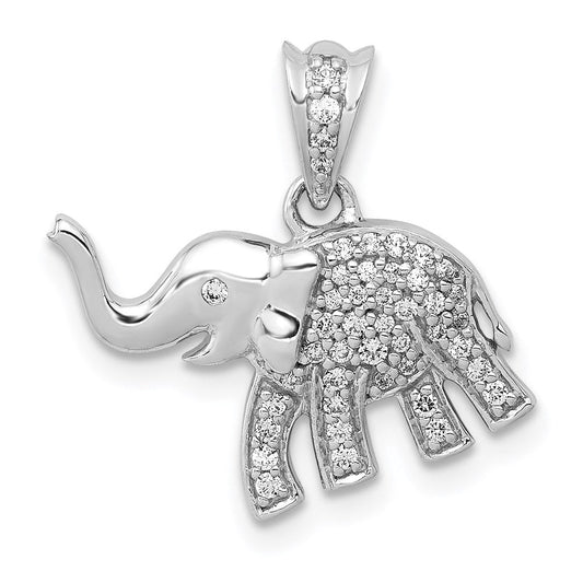 14k white gold real diamond elephant pendant pm4123 017 wa