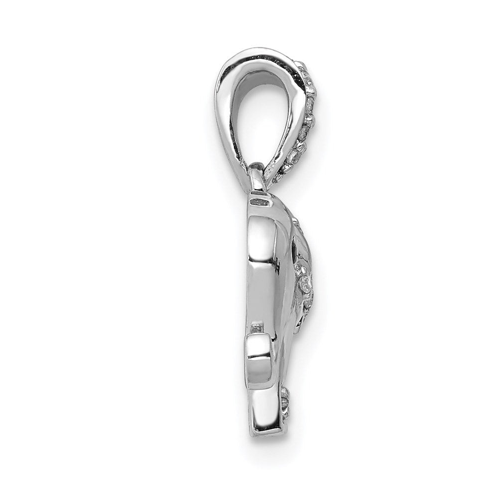 14k white gold black white real diamond elephant pendant pm4124 009 wa