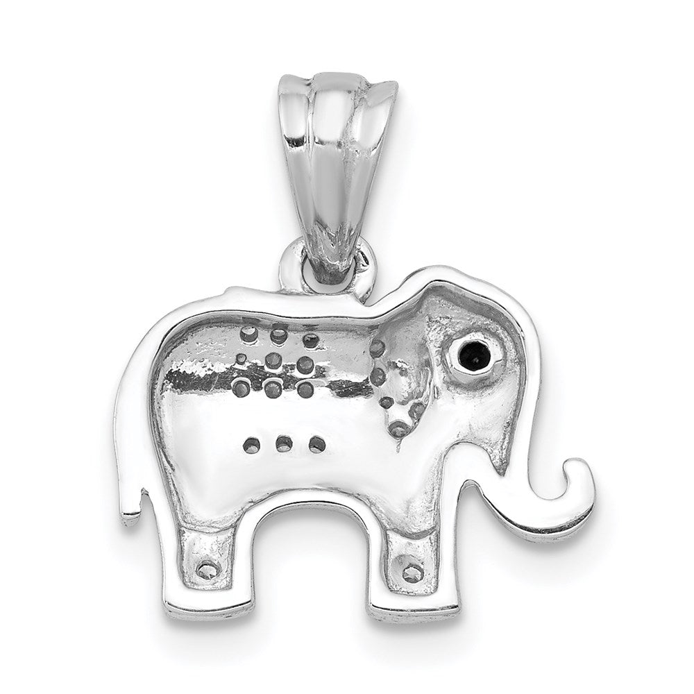 14k white gold black white real diamond elephant pendant pm4124 009 wa