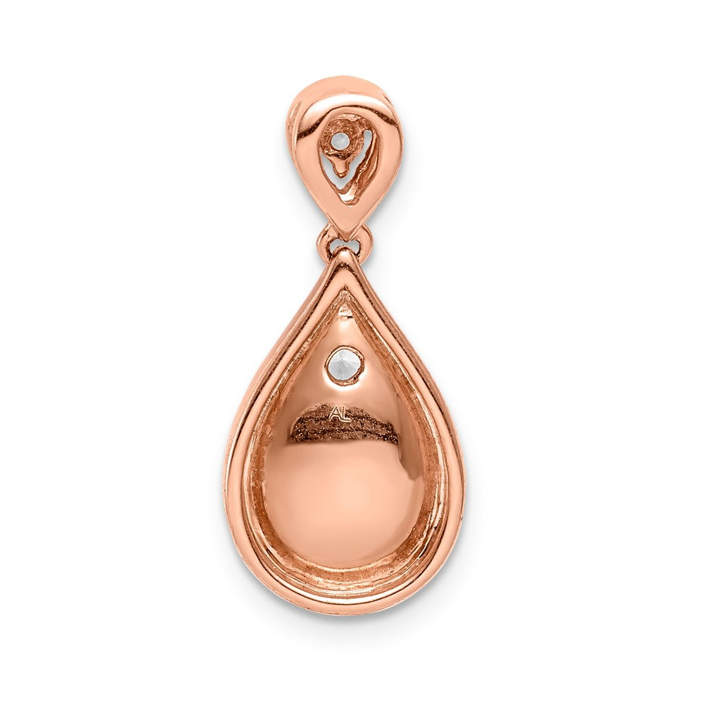 14k rose gold 3 8ct real diamond vintage teardrop pendant pm4246 038 ra