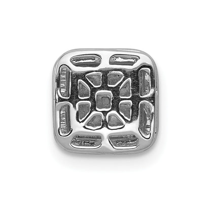 Solid 14k White Gold 1/4ct. Simulated CZ Square Cluster Pendant