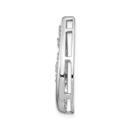 Solid 14k White Gold 1/2ct. Simulated CZ Fancy Teardrop Pendant