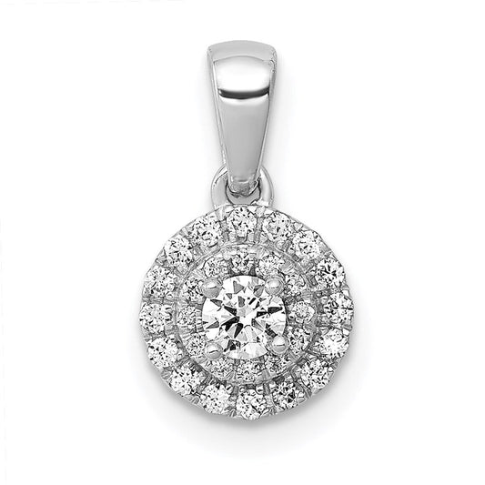 14k white gold 1 4ct real diamond round halo cluster pendant pm4741 025 wa