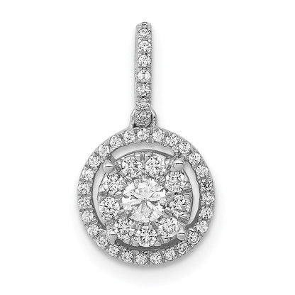 14k white gold 1 3ct real diamond round halo cluster pendant pm4744 033 wa
