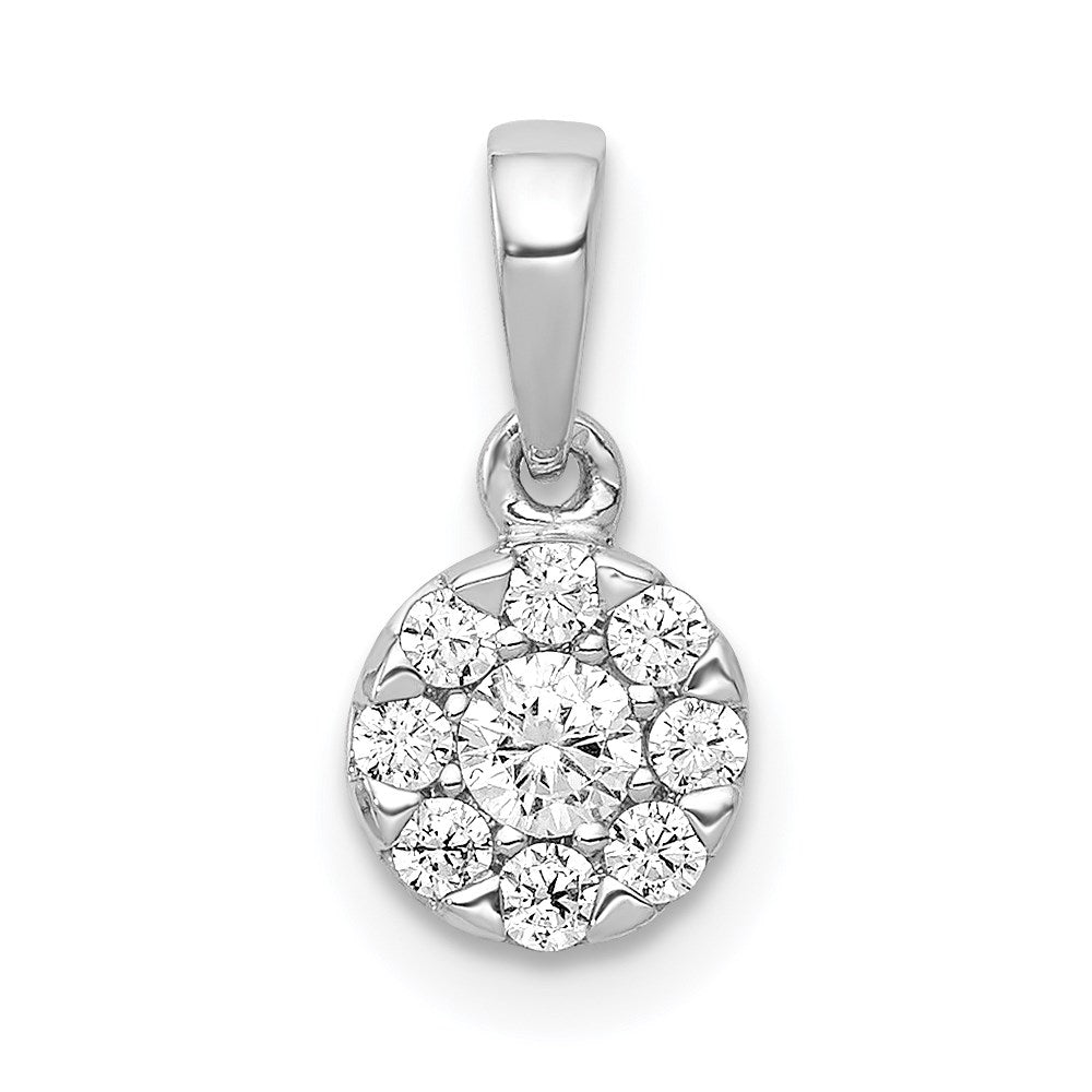 14k white gold 1 4ct real diamond circle cluster pendant pm4748 025 wa