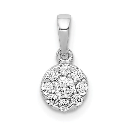14k white gold 1 4ct real diamond circle cluster pendant pm4748 025 wa