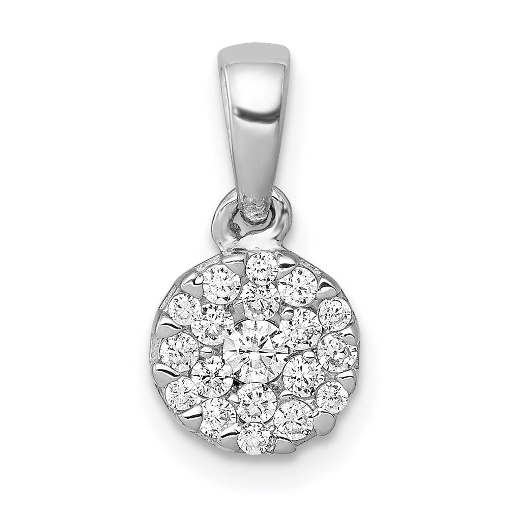 14k white gold 1 4ct real diamond circle cluster pendant pm4749 025 wa
