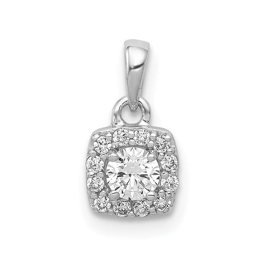 14k white gold 1 3ct real diamond square cluster pendant pm4762 033 wa