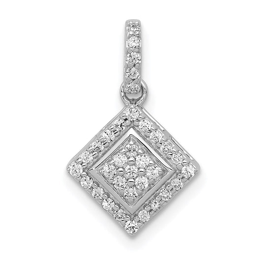 14k white gold 1 4ct real diamond cluster pendant pm4766 025 wa