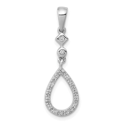 14k white gold 1 8ct vintage teardrop real diamond pendant pm4798 013 wa