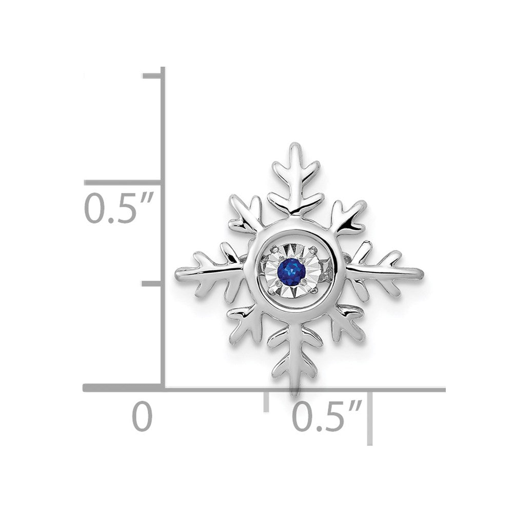 14k white gold vibrant moving sapphire snowflake pendant pm5165 sa w
