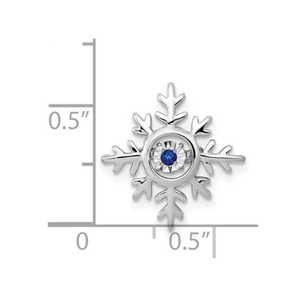 14k white gold vibrant moving sapphire snowflake pendant pm5165 sa w
