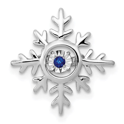 14k white gold vibrant moving sapphire snowflake pendant pm5165 sa w