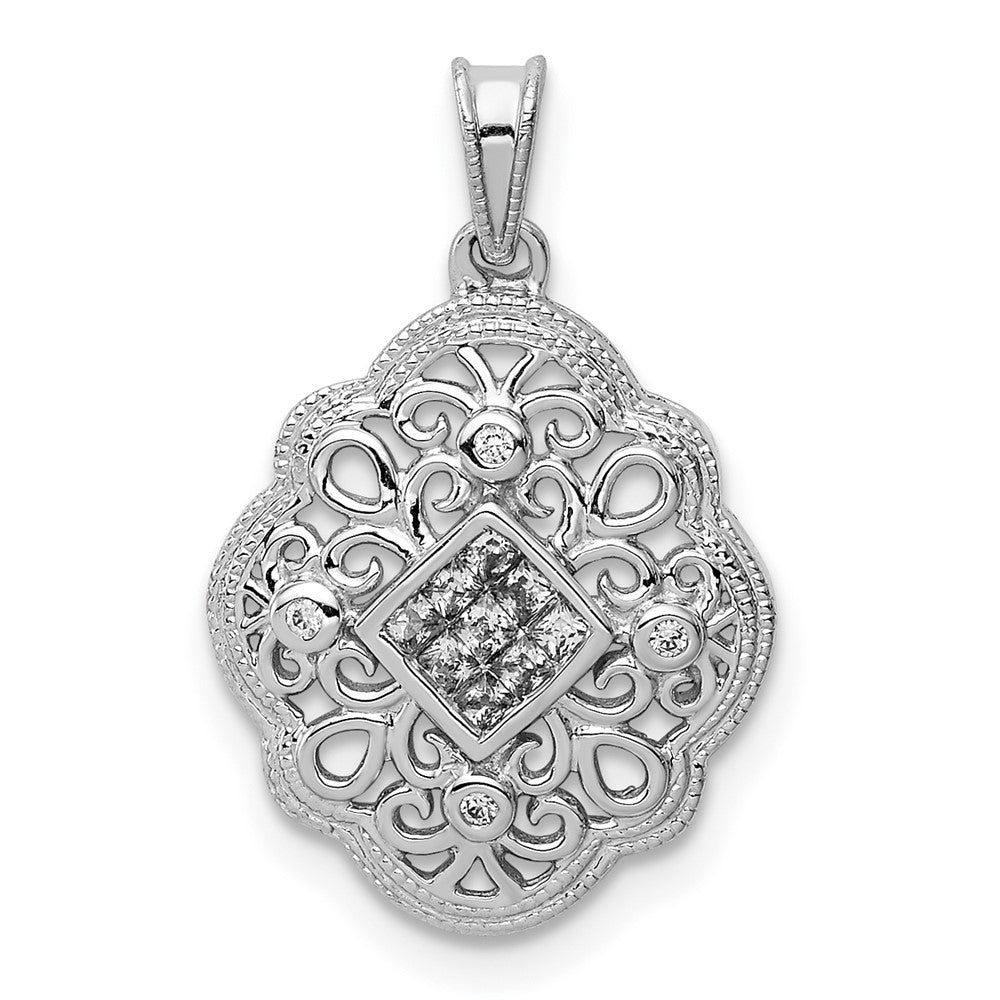 14k white gold 1 8ct real diamond vintage pendant pm5174 013 wa