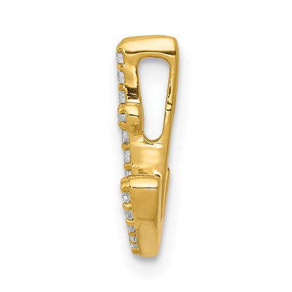 Solid 14k White Gold 1/10ct. Simulated CZ Anchor Chain Slide