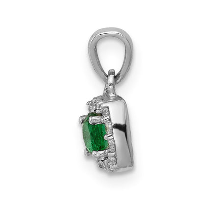 14k white gold real diamond and 20 emerald square halo pendant pm5248 em 010 wa