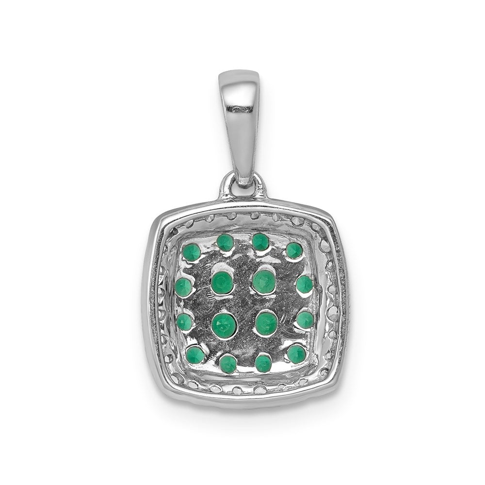 14k white gold real diamond and 50 emerald square halo pendant pm5259 em 013 wa