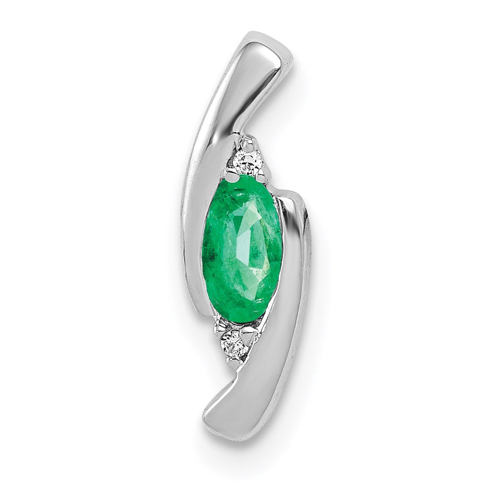 14k white gold fancy real diamond and emerald pendant pm5262 em 001 wa