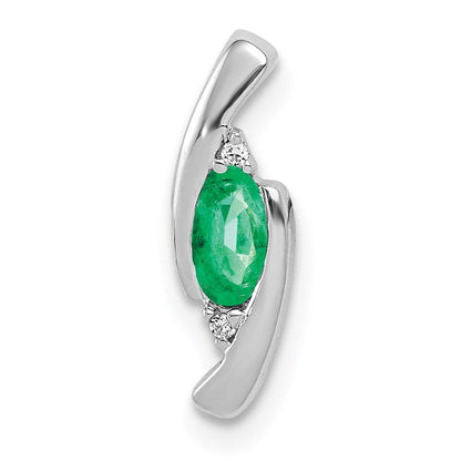 14k white gold fancy real diamond and emerald pendant pm5262 em 001 wa