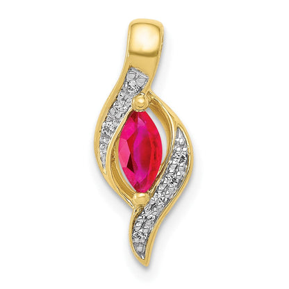 10k yellow gold real diamond and marquise 25 ruby pendant pm5265 ru 004 1ya