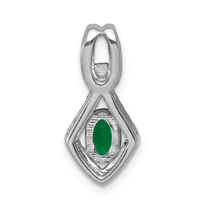 14k white gold fancy real diamond and oval emerald pendant pm5266 em 010 wa