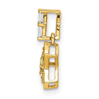 14k yellow gold real diamond and yellow sapphire star pendant pm6611 say 002 ya