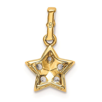 14k yellow gold real diamond and yellow sapphire star pendant pm6611 say 002 ya
