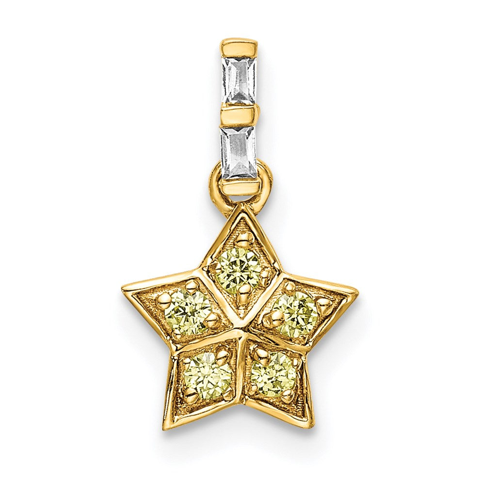 14k yellow gold real diamond and yellow sapphire star pendant pm6611 say 002 ya
