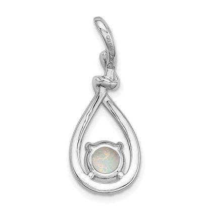 14k white gold opal teardrop real diamond pendant pm6838 op 009 wa