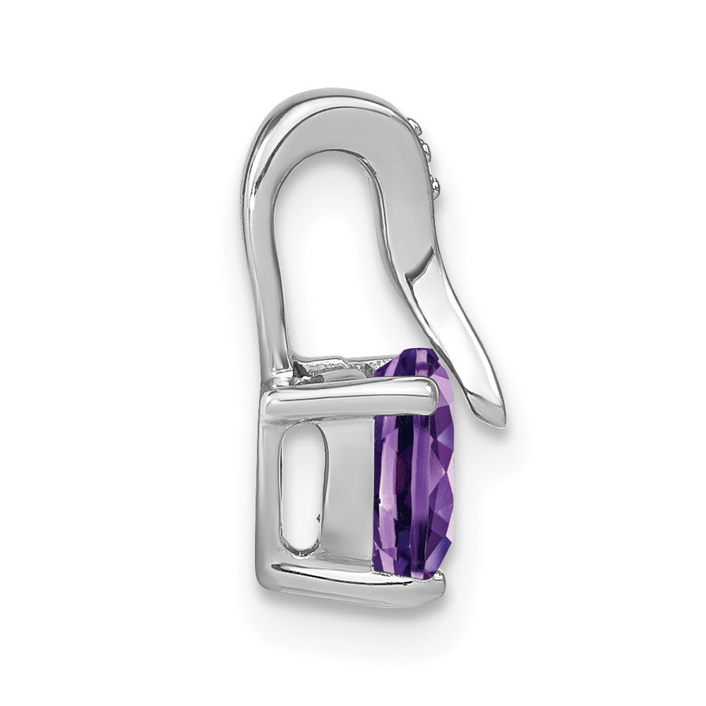 14k white gold amethyst and real diamond heart pendant pm7009 am 001 wa