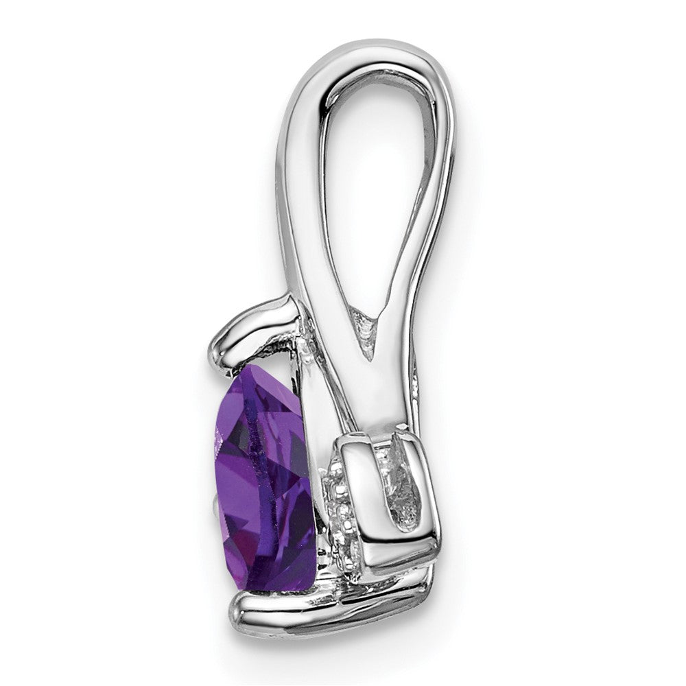 14k white gold amethyst and real diamond heart pendant pm7010 am 001 wa
