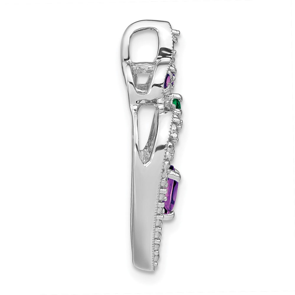 sterling silver amethyst cr emerald pendant pm7026 am cem ss