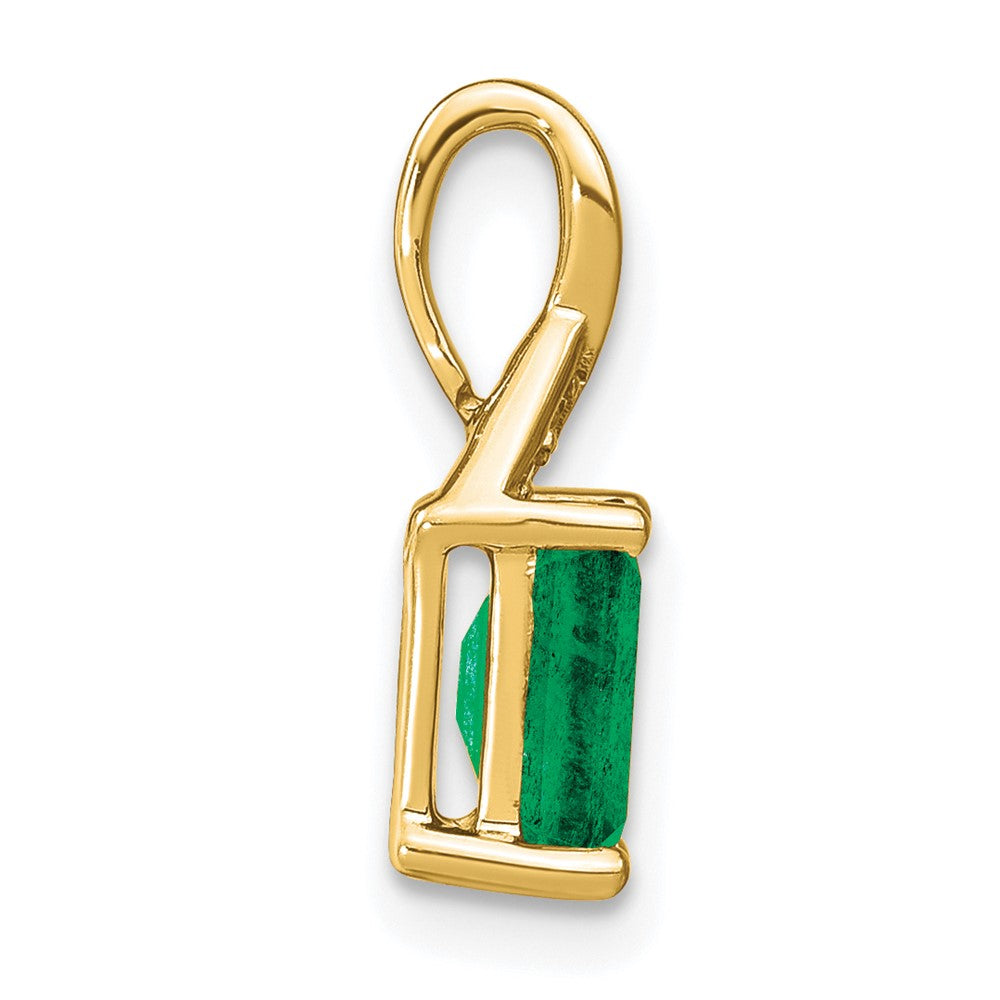 14k yellow gold rectangle emerald and real diamond pendant pm7187 em 002 ya