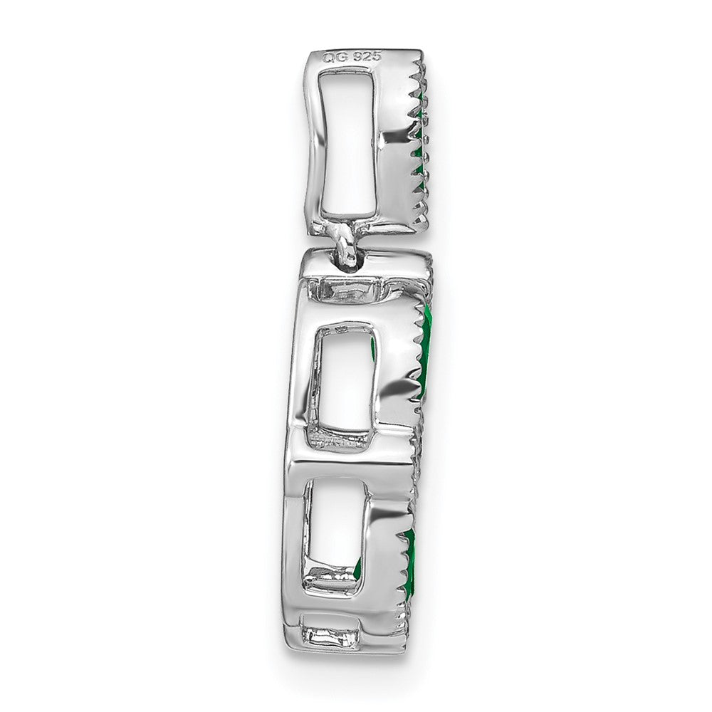 14k white gold emerald and real diamond pendant pm7206 em 005 wa