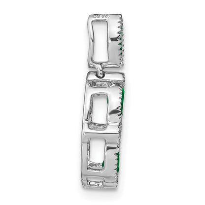 14k white gold emerald and real diamond pendant pm7206 em 005 wa