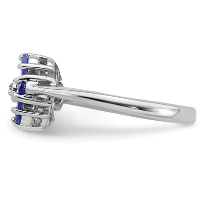 Sterling Silver Rhodium Tanzanite u0026 Diamond Ring