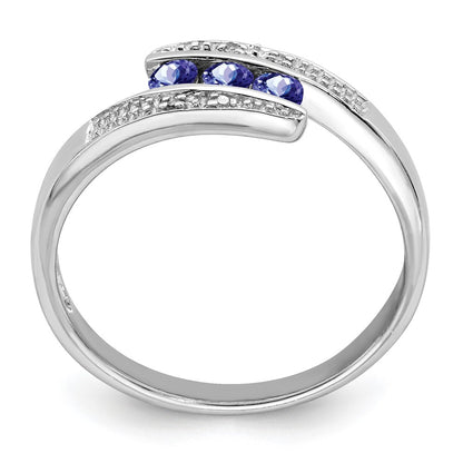 Sterling Silver Rhodium Tanzanite u0026 Diamond Ring